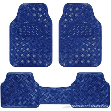 Tapis de sol de voiture de conception métallique (bleu)